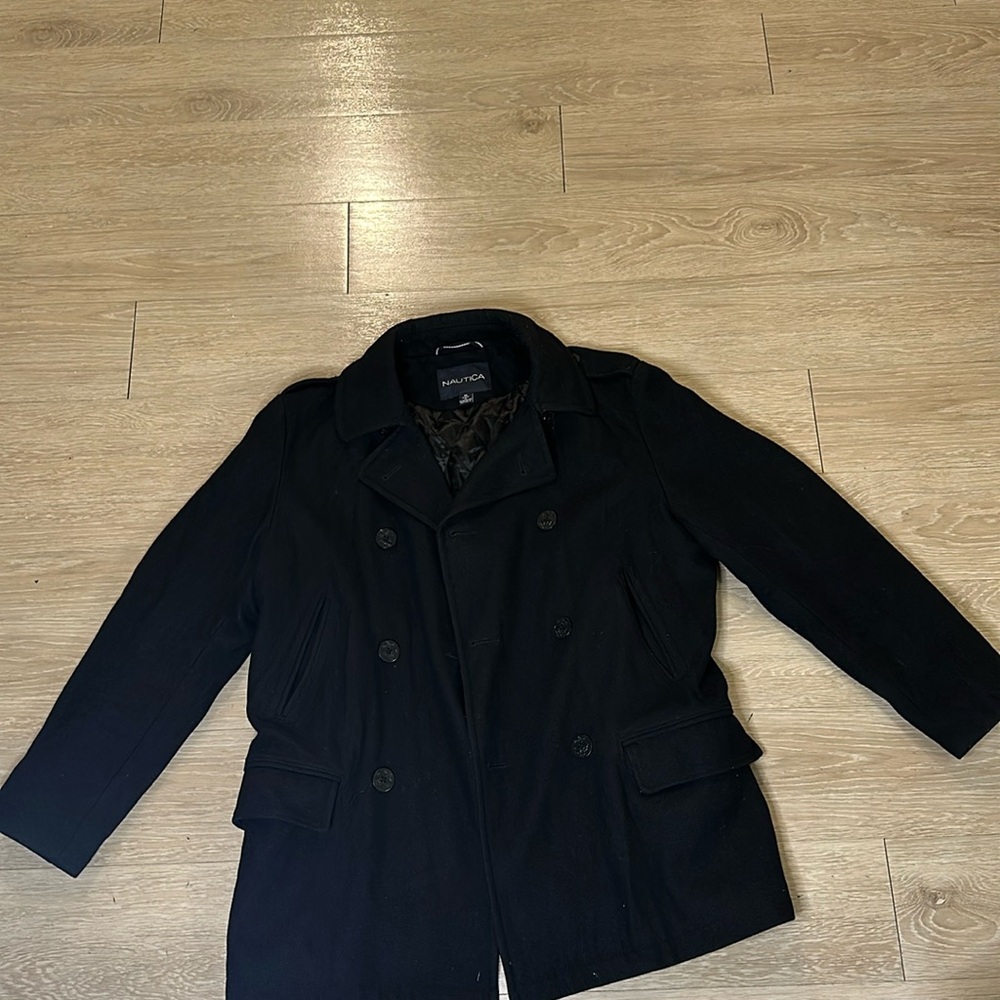 Black Nautica Heavy weight Peacoat Size Medium